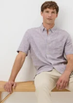 Lilac Linen Yarn Shirt